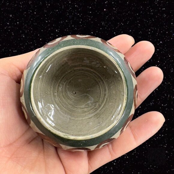 Hand Made Mexico Pottery Trinket Box W Lid Hand Painted Bird Jewelry Storage VTG - Picture 9 of 10